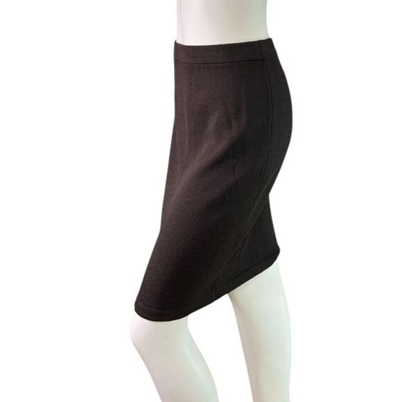 St. John Collection  Santana Knit Stretch Pencil Skirt Chocolate Brown $595 Sz 2 - Picture 4 of 8